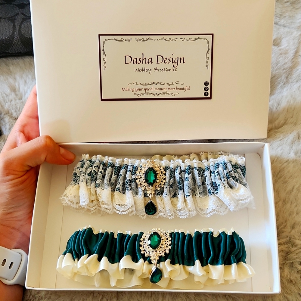 Hand made - Never used wedding garter set